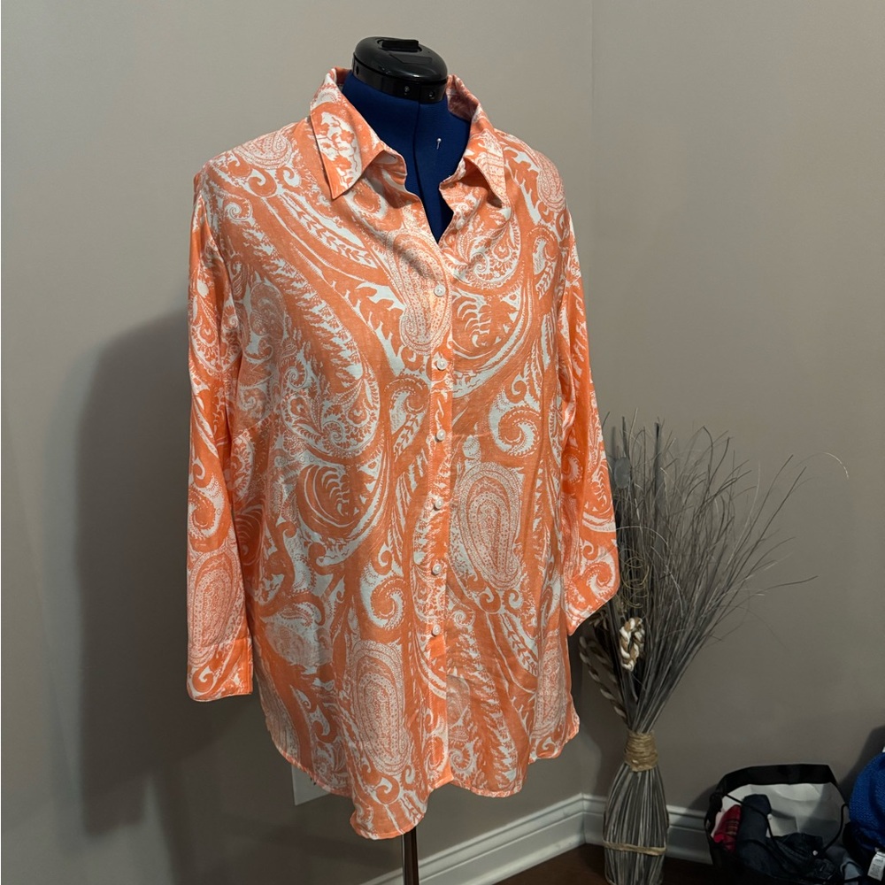 Fun Orange button down shirt